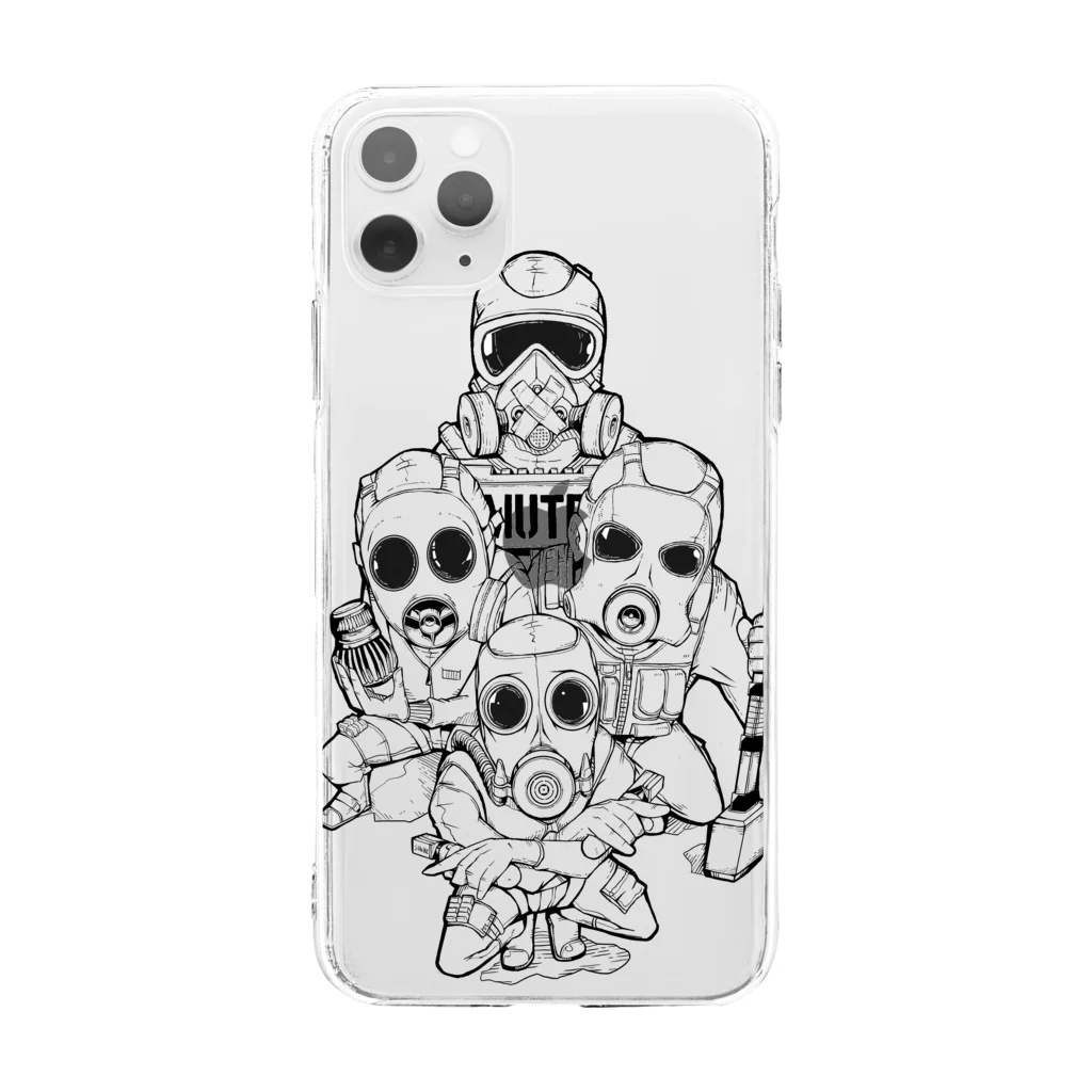 イラストキャンプのマスクマン Soft Clear Smartphone Case