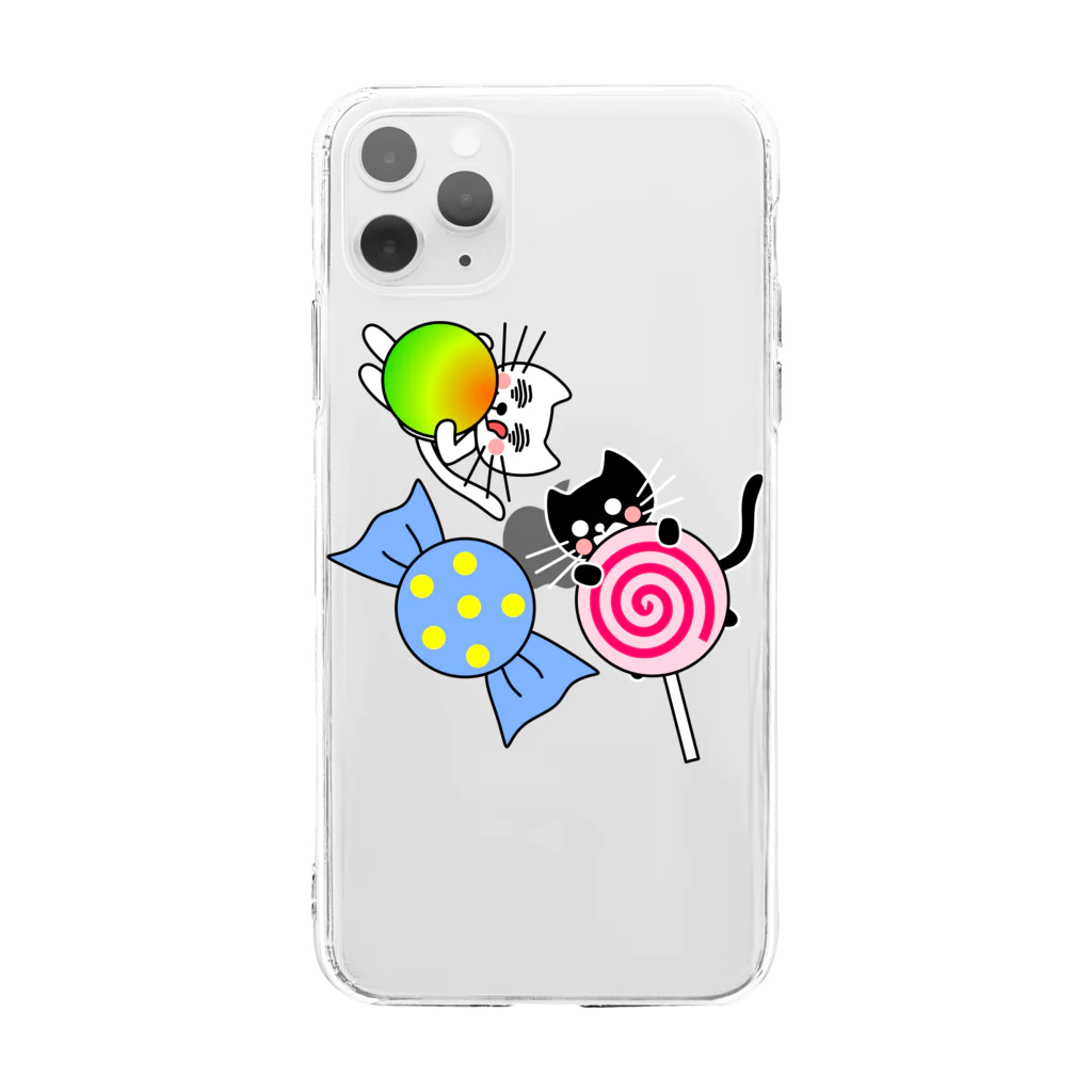 J's Mart 2ndのたまとクロとキャンディ Soft Clear Smartphone Case