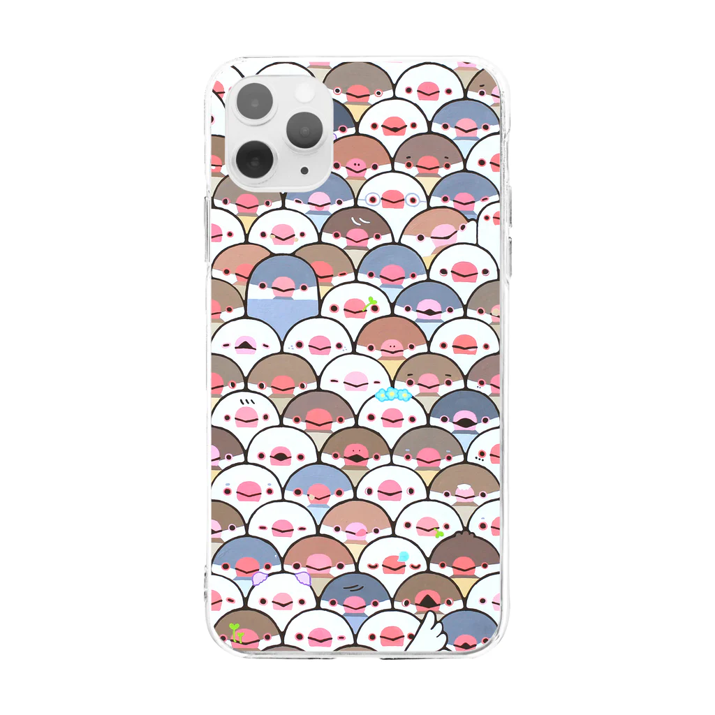 こつｗのおみせのわらわら文鳥 Soft Clear Smartphone Case