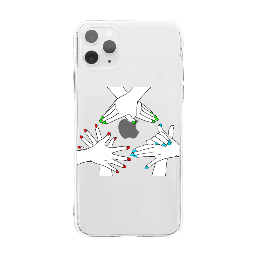 推し活しよ～ぜのシンプルな影絵スマホケース Soft Clear Smartphone Case