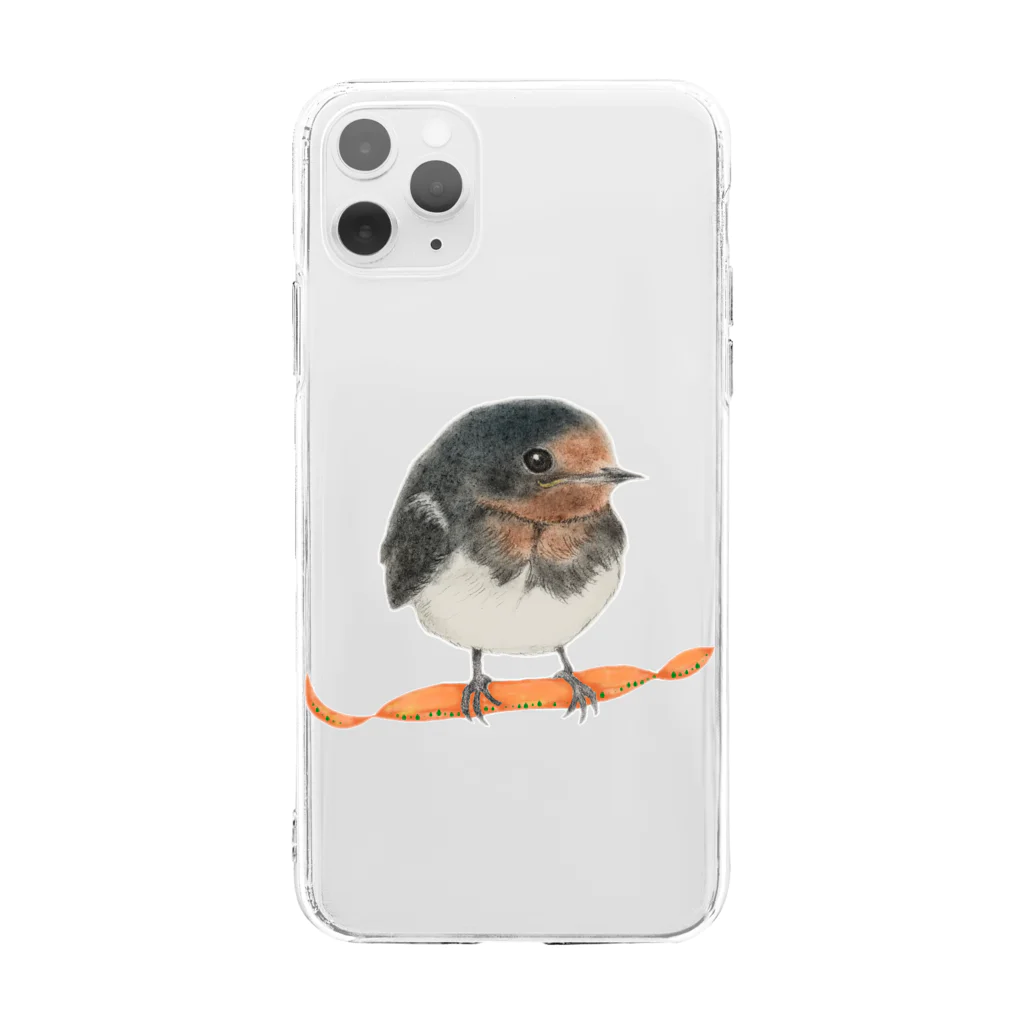 たんぼくのつばめさん Soft Clear Smartphone Case