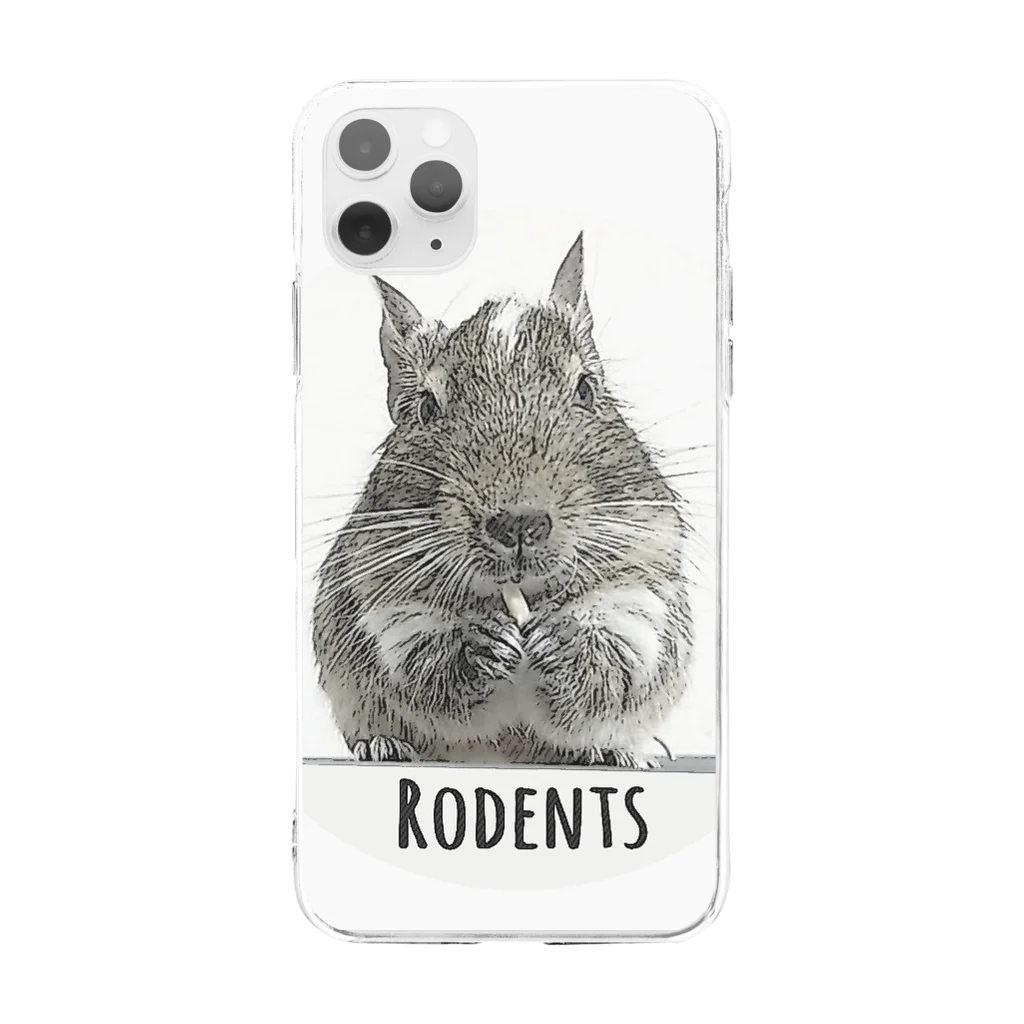 🍎デグーと服と雑貨屋さん🍏のRodents デグー　 Soft Clear Smartphone Case