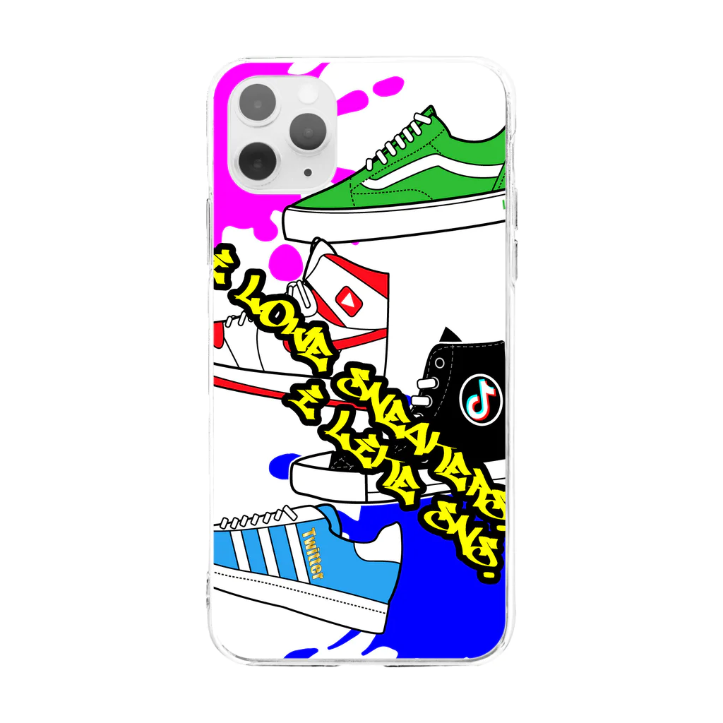 カクウレコードのI Love Sneakers.I Like SNS. Soft Clear Smartphone Case