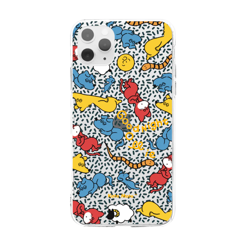 kate illustrationsのおやすみオーリー プチプチver. Soft Clear Smartphone Case