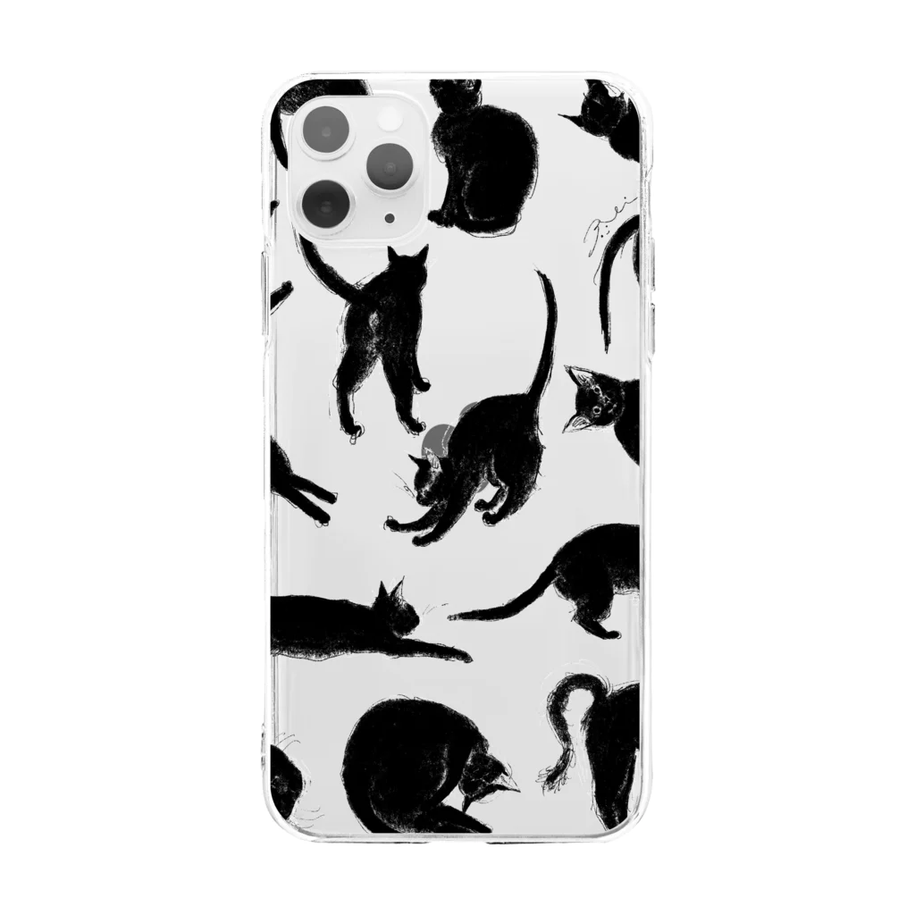 くらはしれいの黒猫トト Soft Clear Smartphone Case