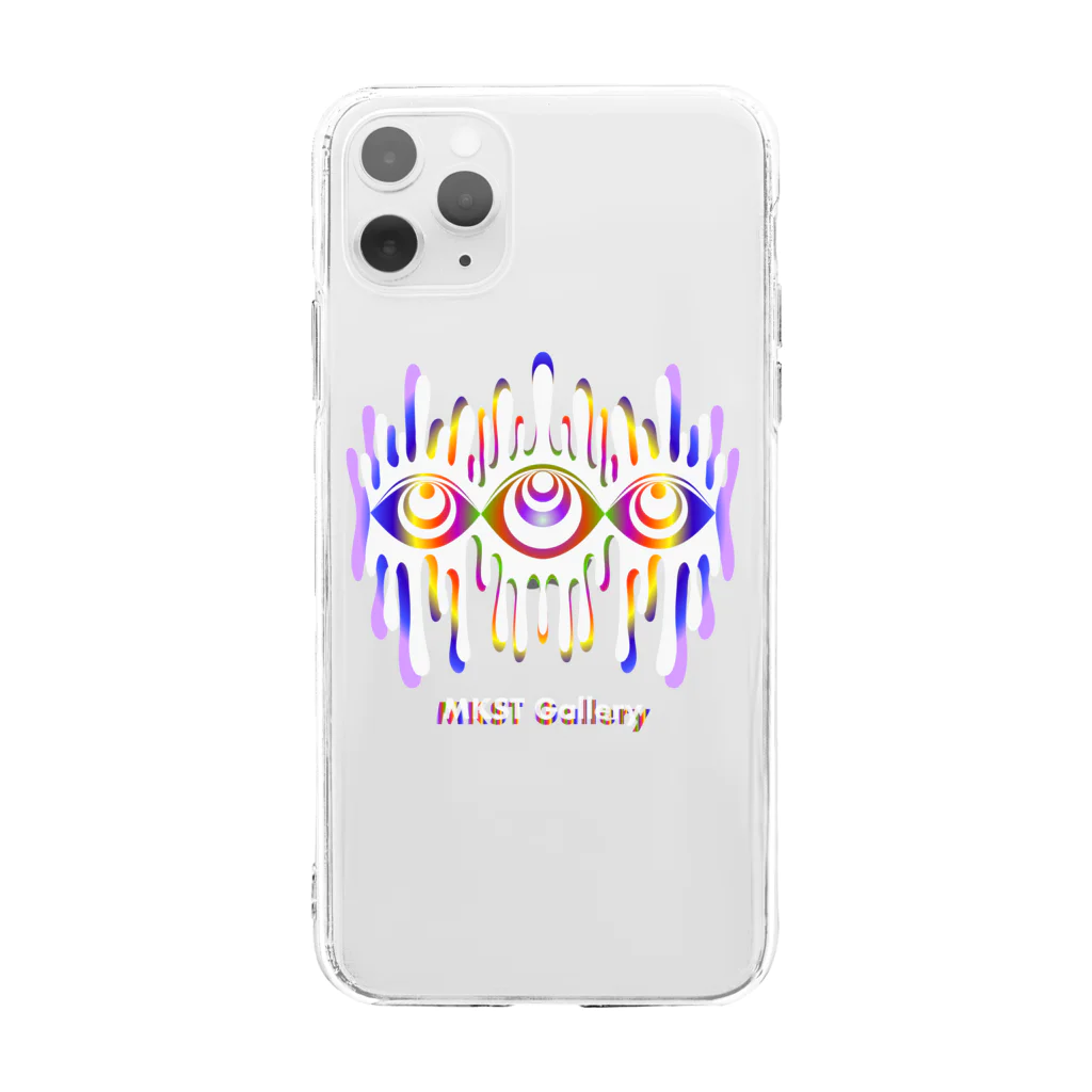 SPOOPY TOWNのMelting eyes_hologram #2 Soft Clear Smartphone Case