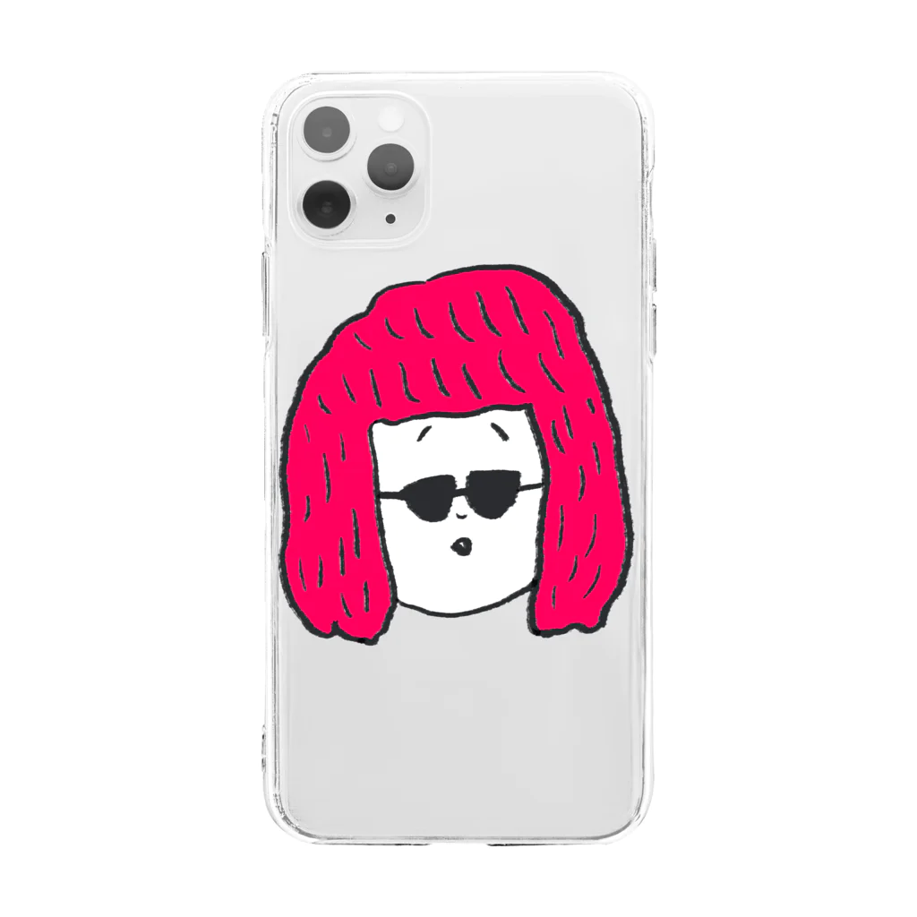 boorichanのピンクヘアボーイ Soft Clear Smartphone Case