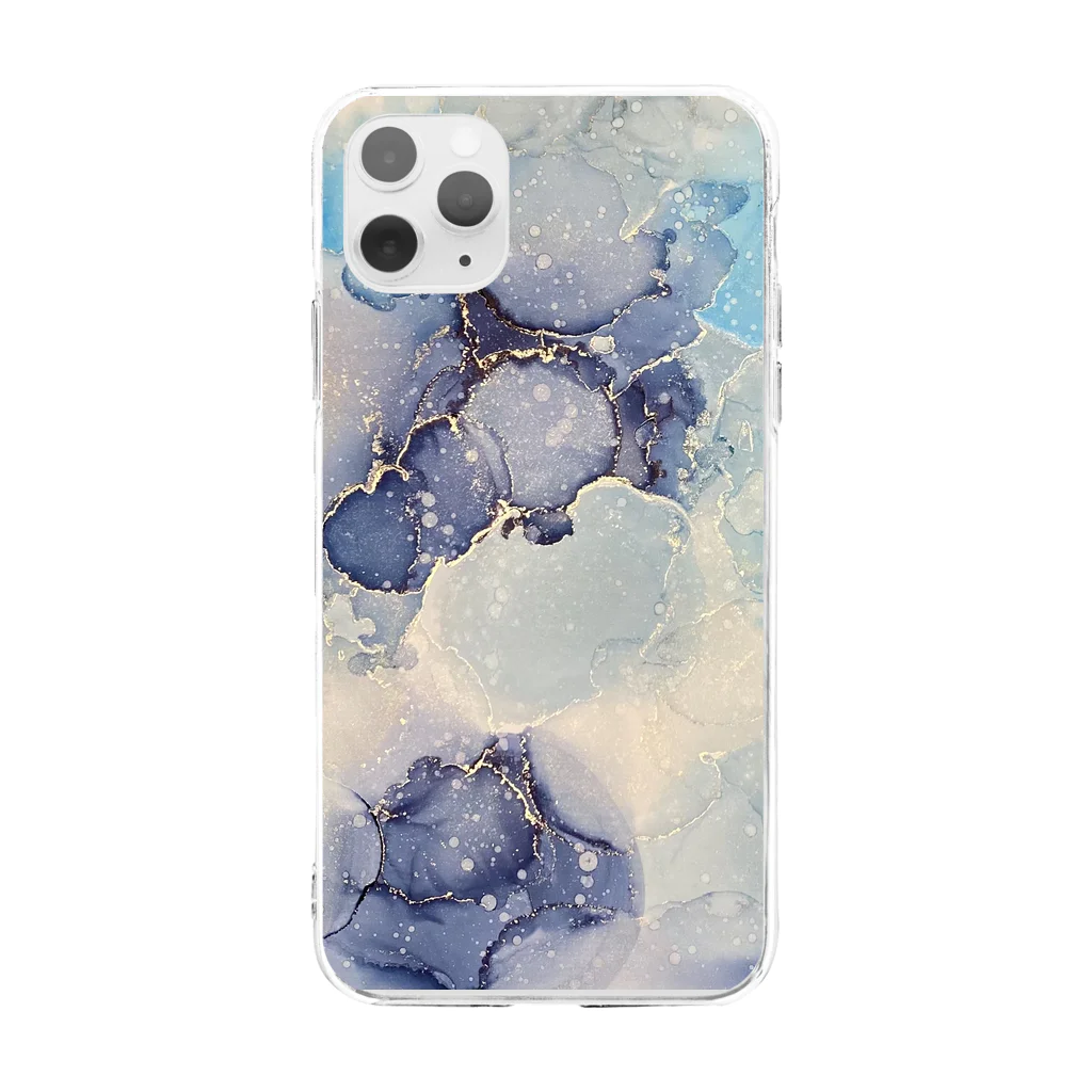 irodoriのふる雨 Soft Clear Smartphone Case