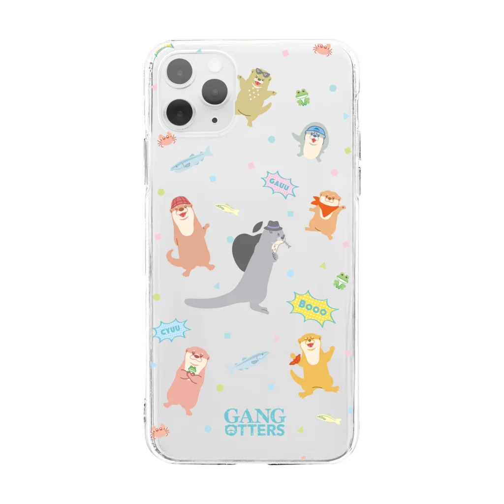 カワウソとフルーツのギャングオッターズ Soft Clear Smartphone Case