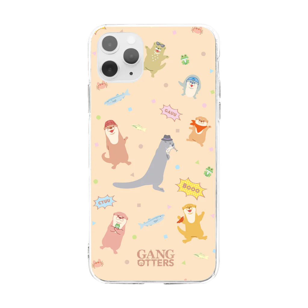 カワウソとフルーツのギャングオッターズ Soft Clear Smartphone Case