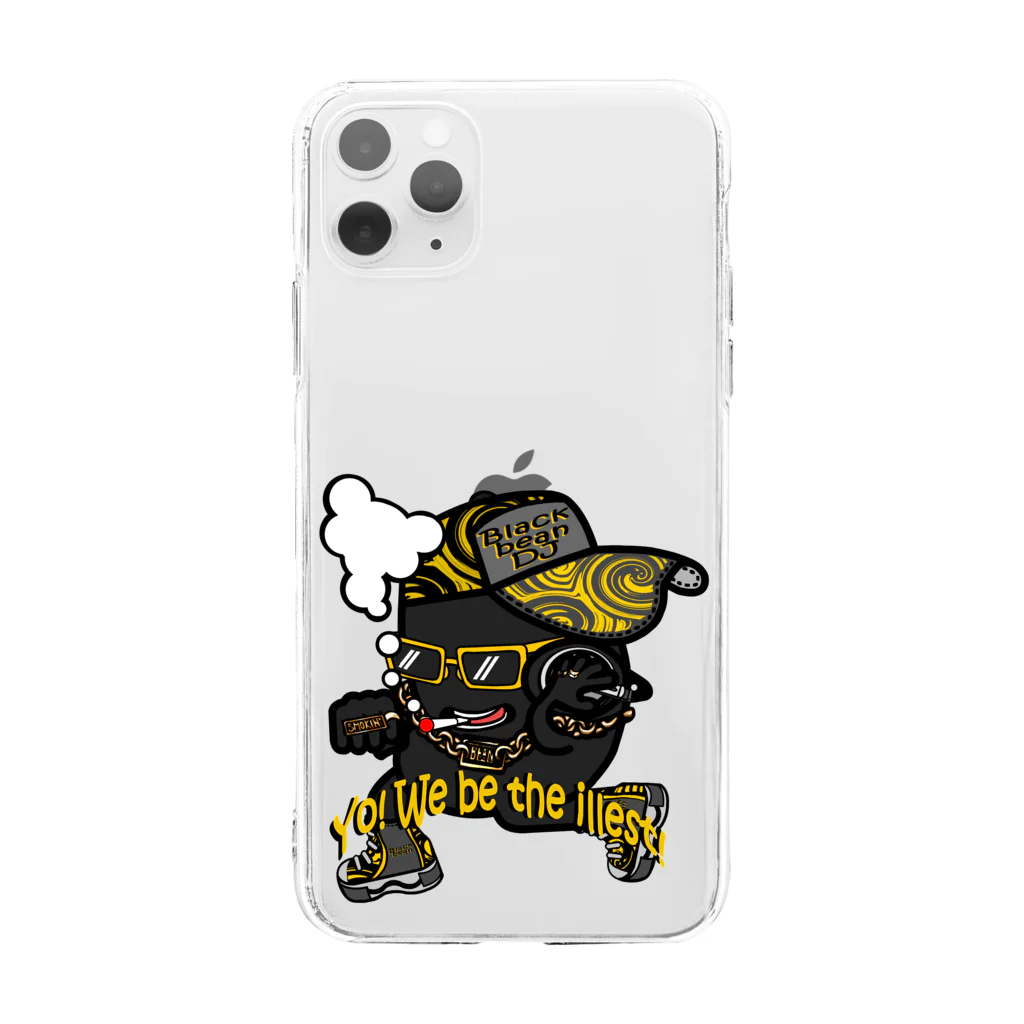 オリジナルデザインTシャツ　SMOKIN'の黒豆DJ Soft Clear Smartphone Case