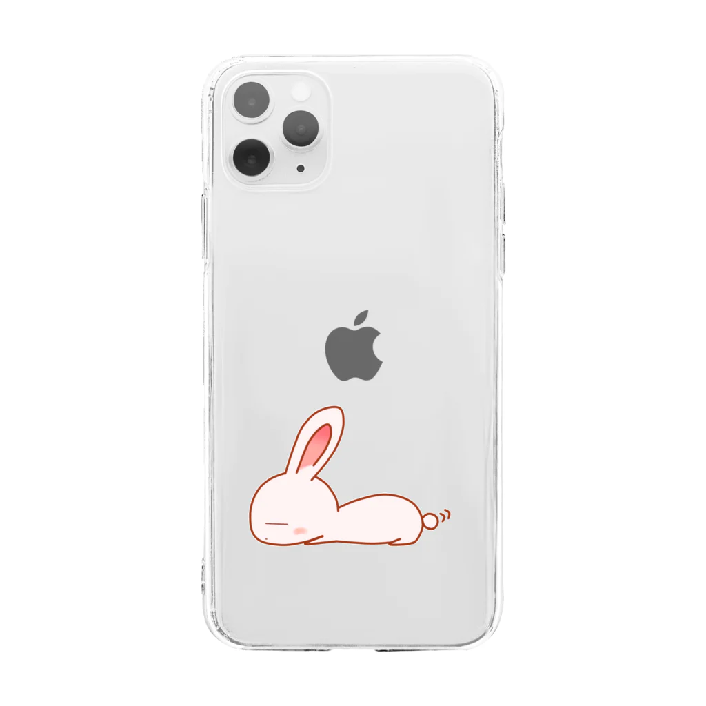 はくあさみだれ (白雨五月雨）のゆるい和み兎（なごみうさぎ） Soft Clear Smartphone Case