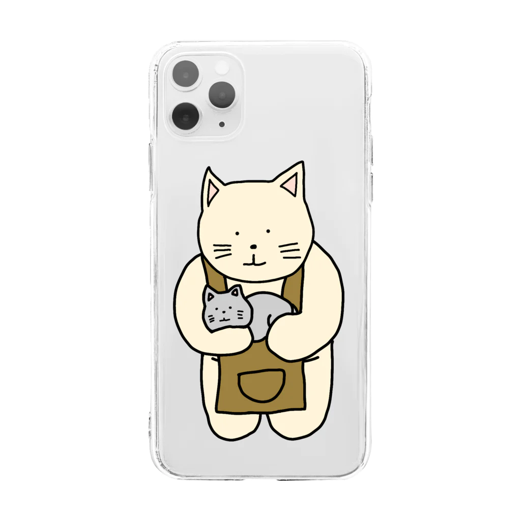 ＋Whimsyの猫カフェねこ Soft Clear Smartphone Case