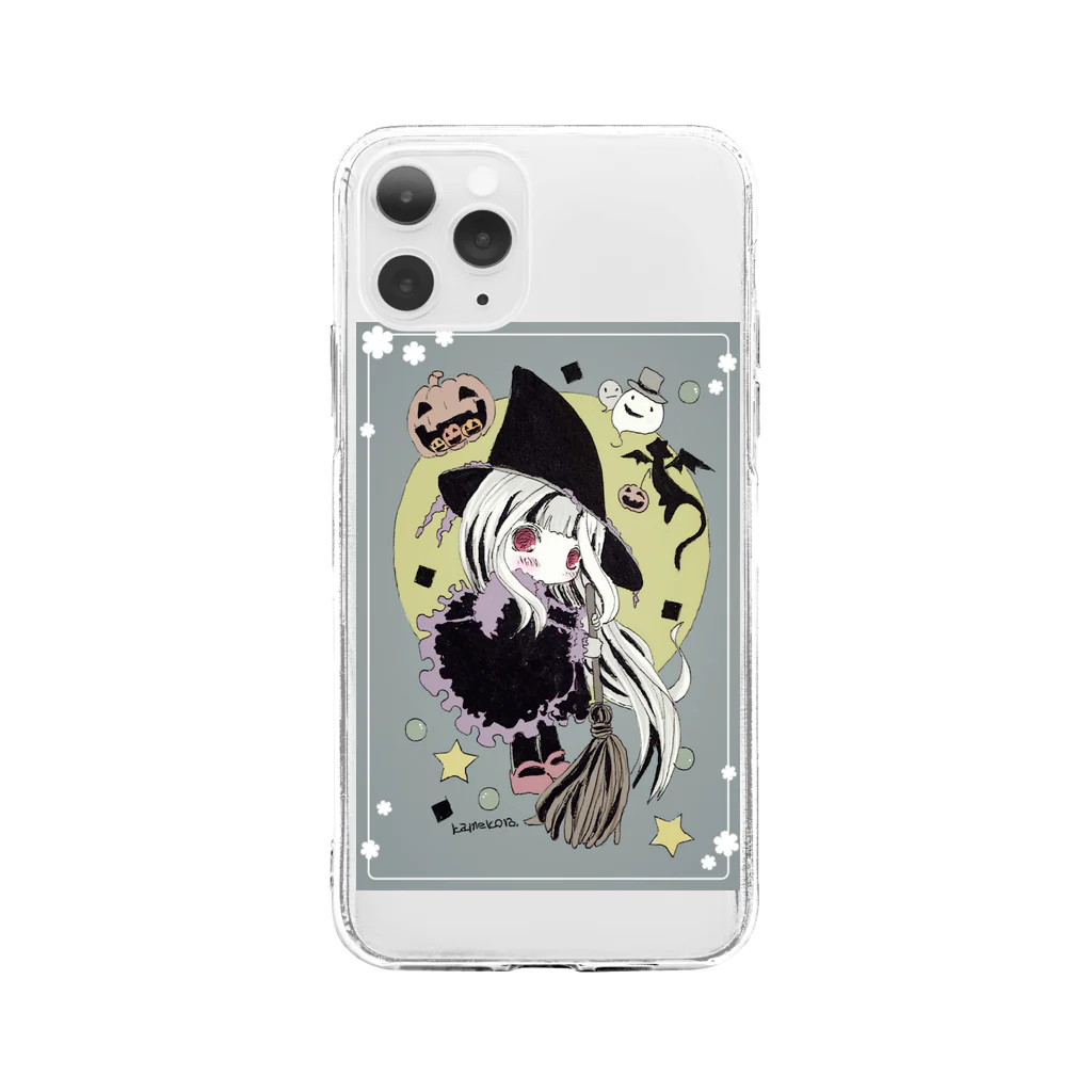 かめころんの魔女アメルと蝙蝠チロ？ Soft Clear Smartphone Case