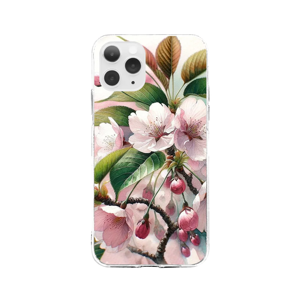 ゆかまるSHOPの葉桜 Soft Clear Smartphone Case