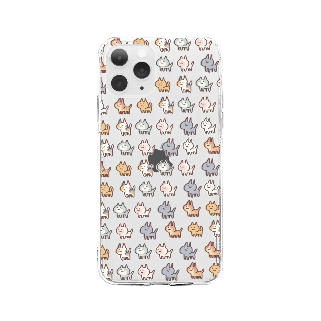 梅味のたくさんのネコちゃん Soft Clear Smartphone Case