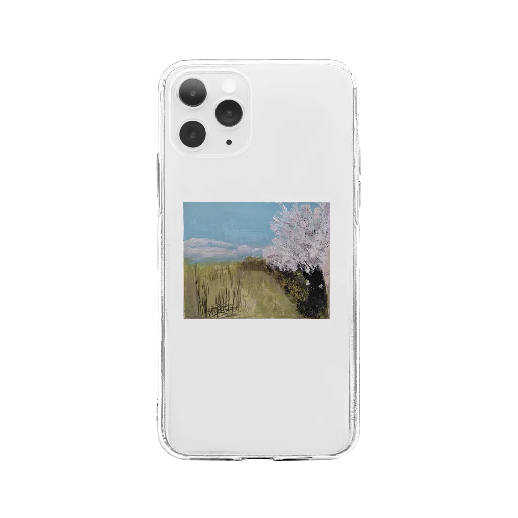 skynailsのskyさん作実家の近所の桜並木 Soft Clear Smartphone Case