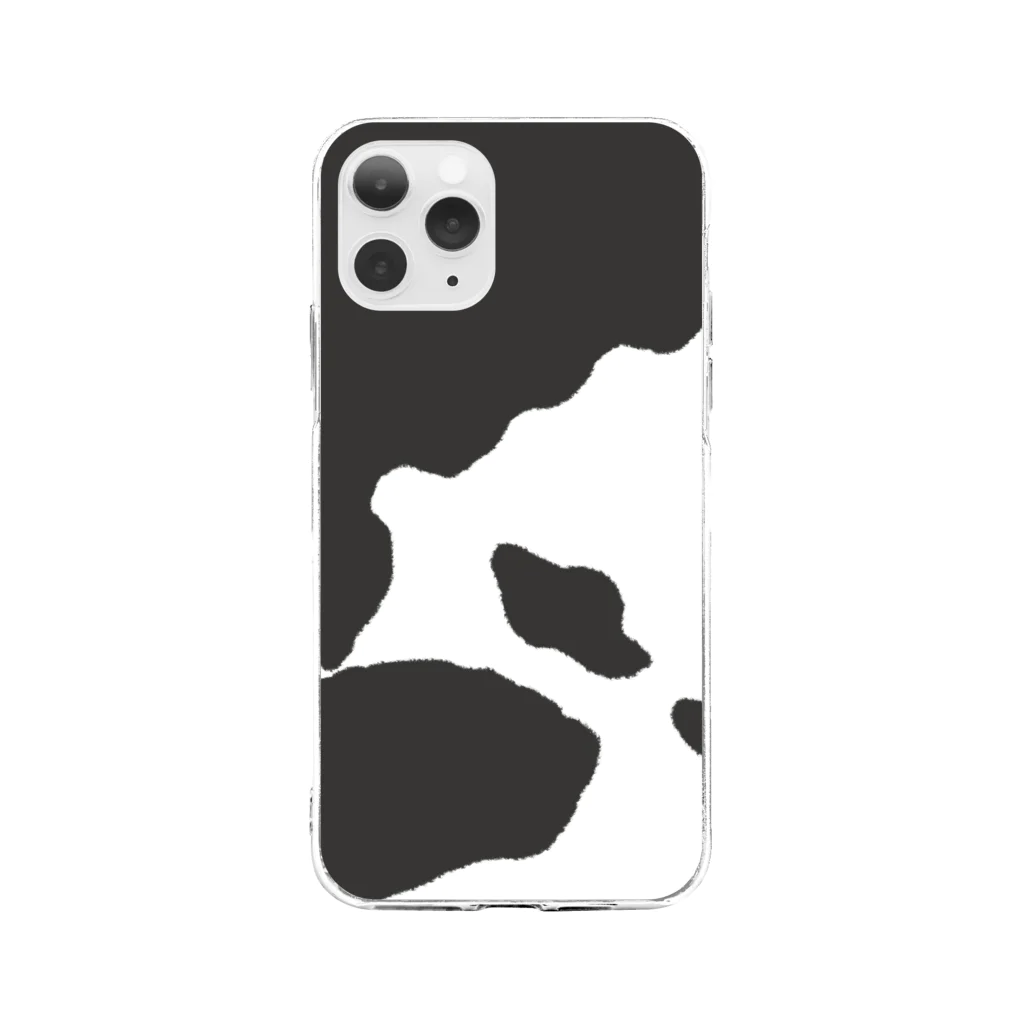 moumouの牛柄 Soft Clear Smartphone Case