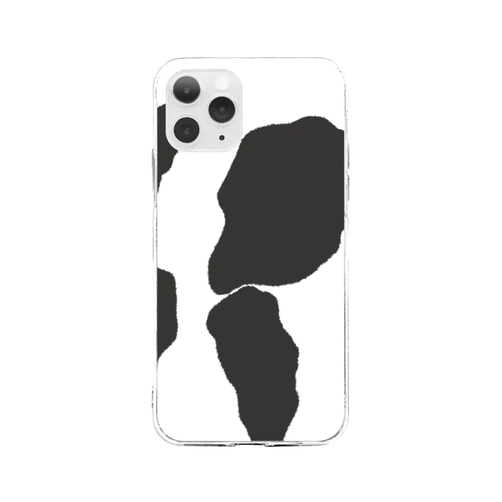 moumouの牛柄 Soft Clear Smartphone Case