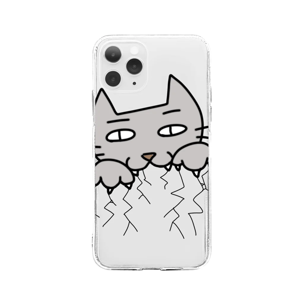 KURO96のネコカブリつき Soft Clear Smartphone Case