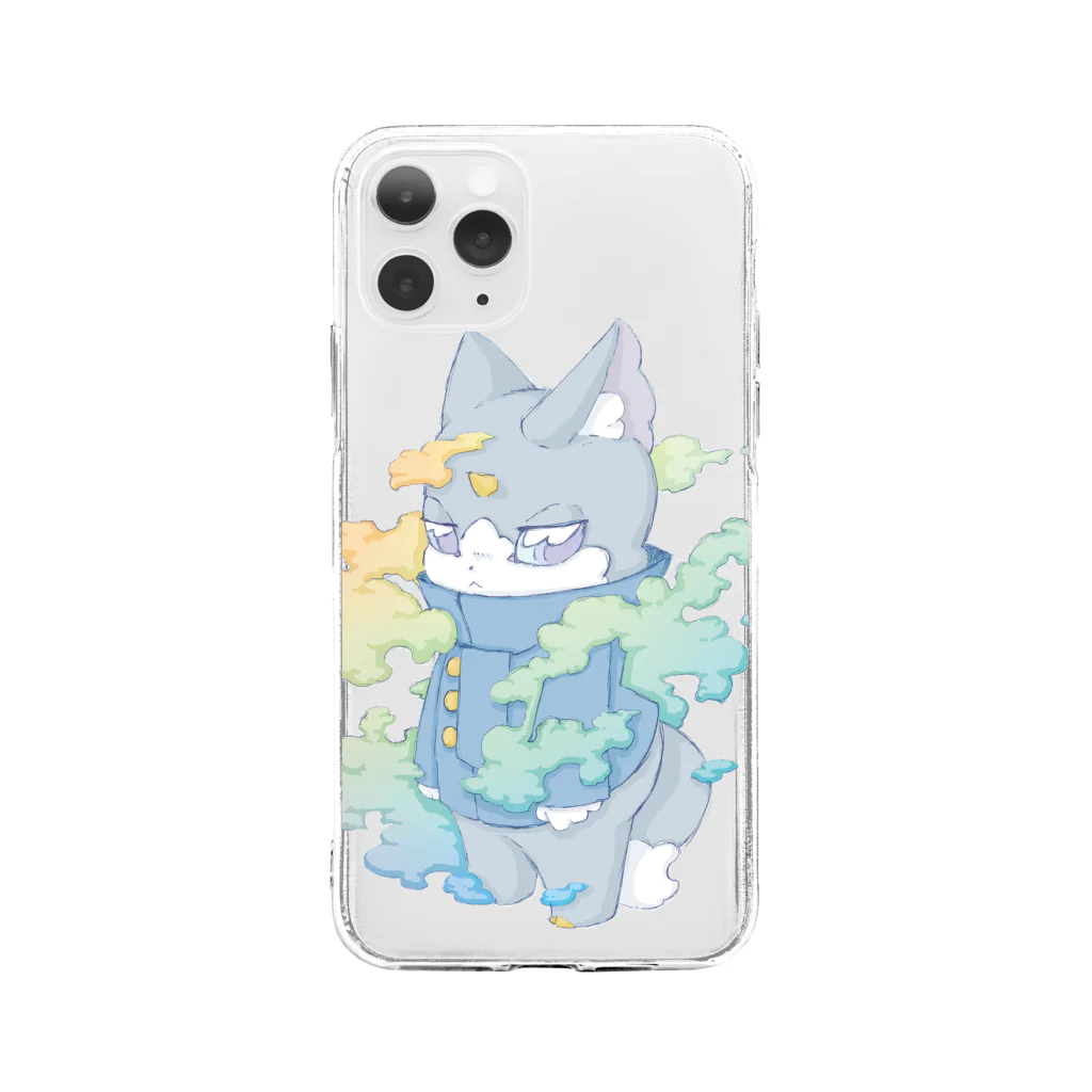 FOGGY LANDのヒトツノと霧 Soft Clear Smartphone Case