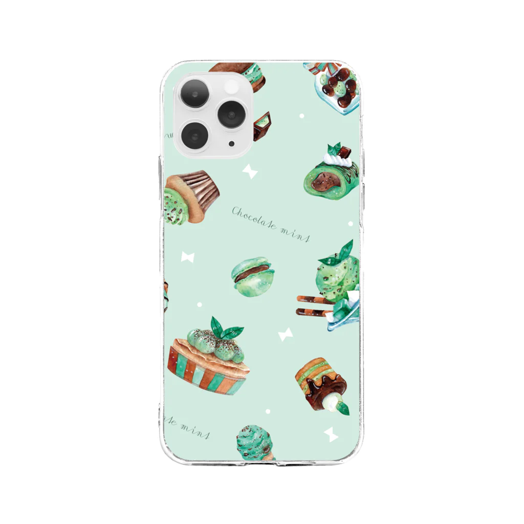 & colorsのチョコミント Soft Clear Smartphone Case