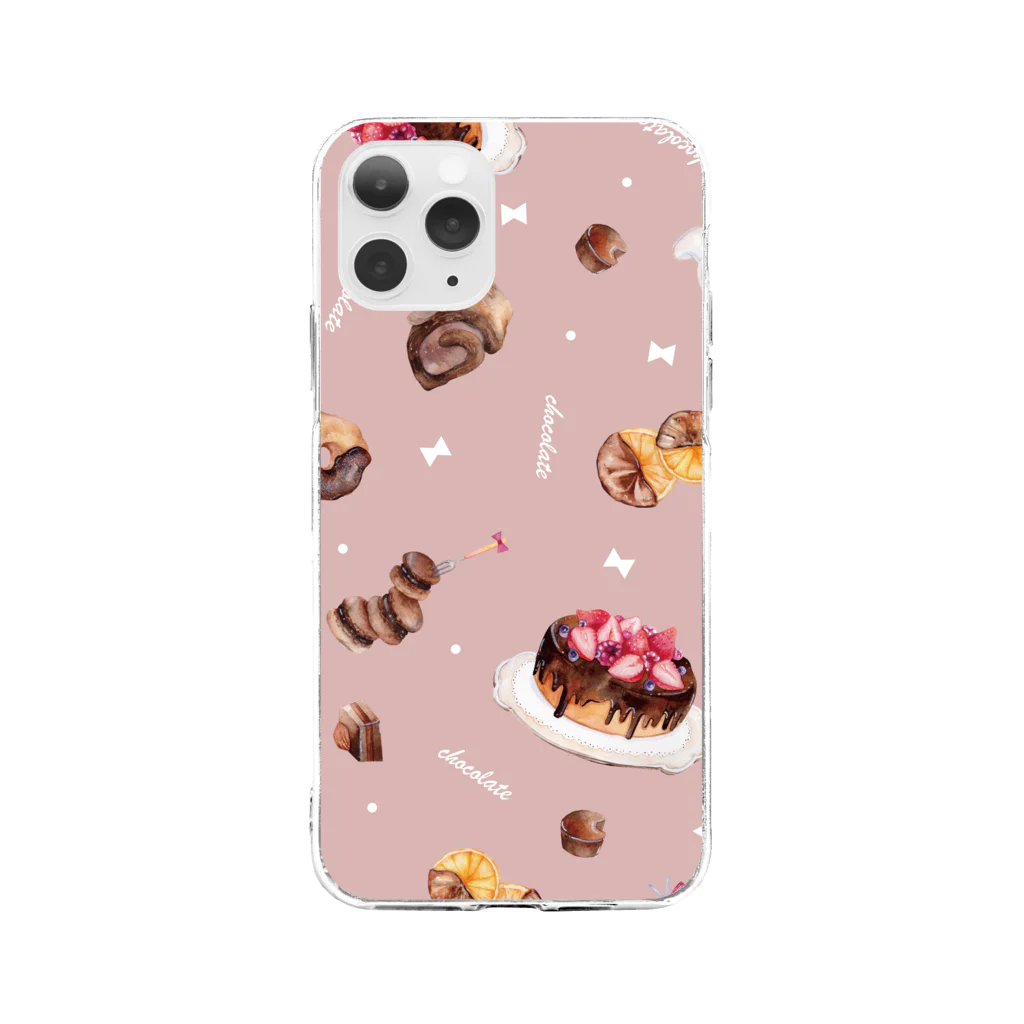 & colorsのチョコレート Soft Clear Smartphone Case