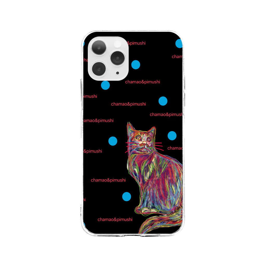 chamao&pimushiのねこ好きさん Soft Clear Smartphone Case