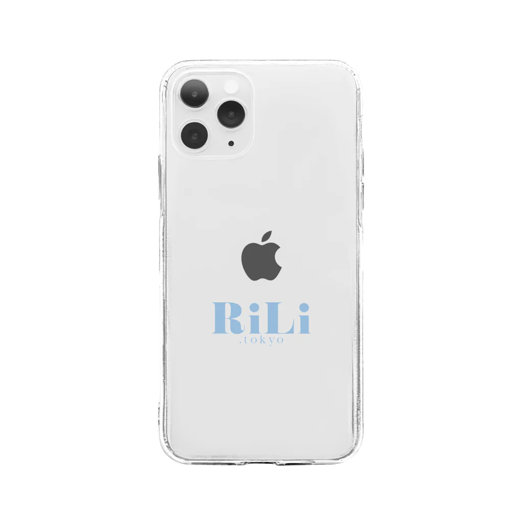 RiLiのロゴブルー ソフトクリアスマホケース