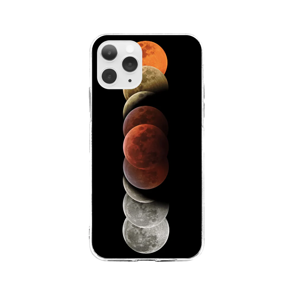 Naochan SuzukiのLunar Eclipse iPhone Case ソフトクリアスマホケース