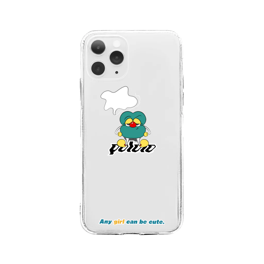 pololo.park!のビンズiPhoneケース(透明) Soft Clear Smartphone Case