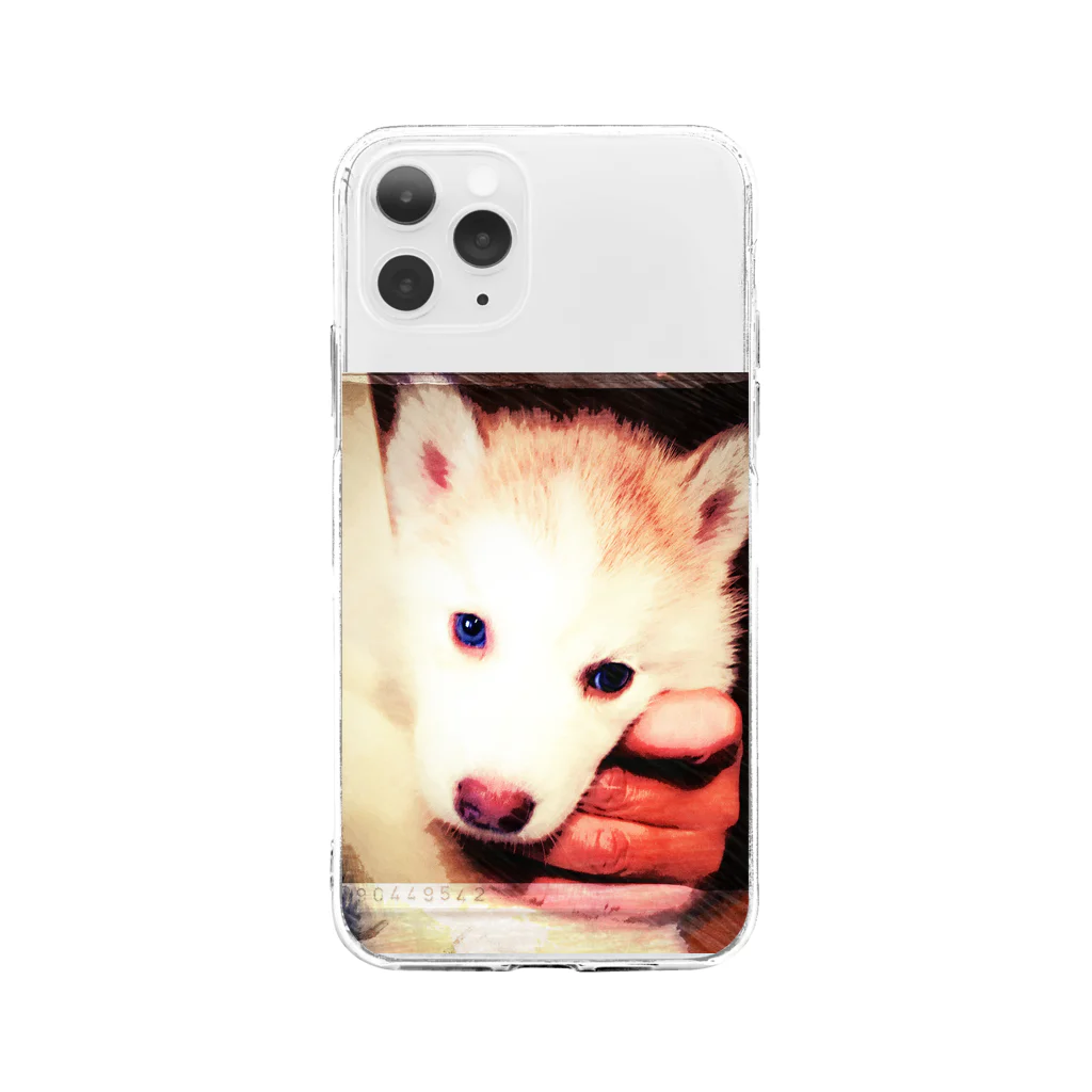 Husky'S Herb Gardenのちびっ子ハスキー チコリちゃん Soft Clear Smartphone Case