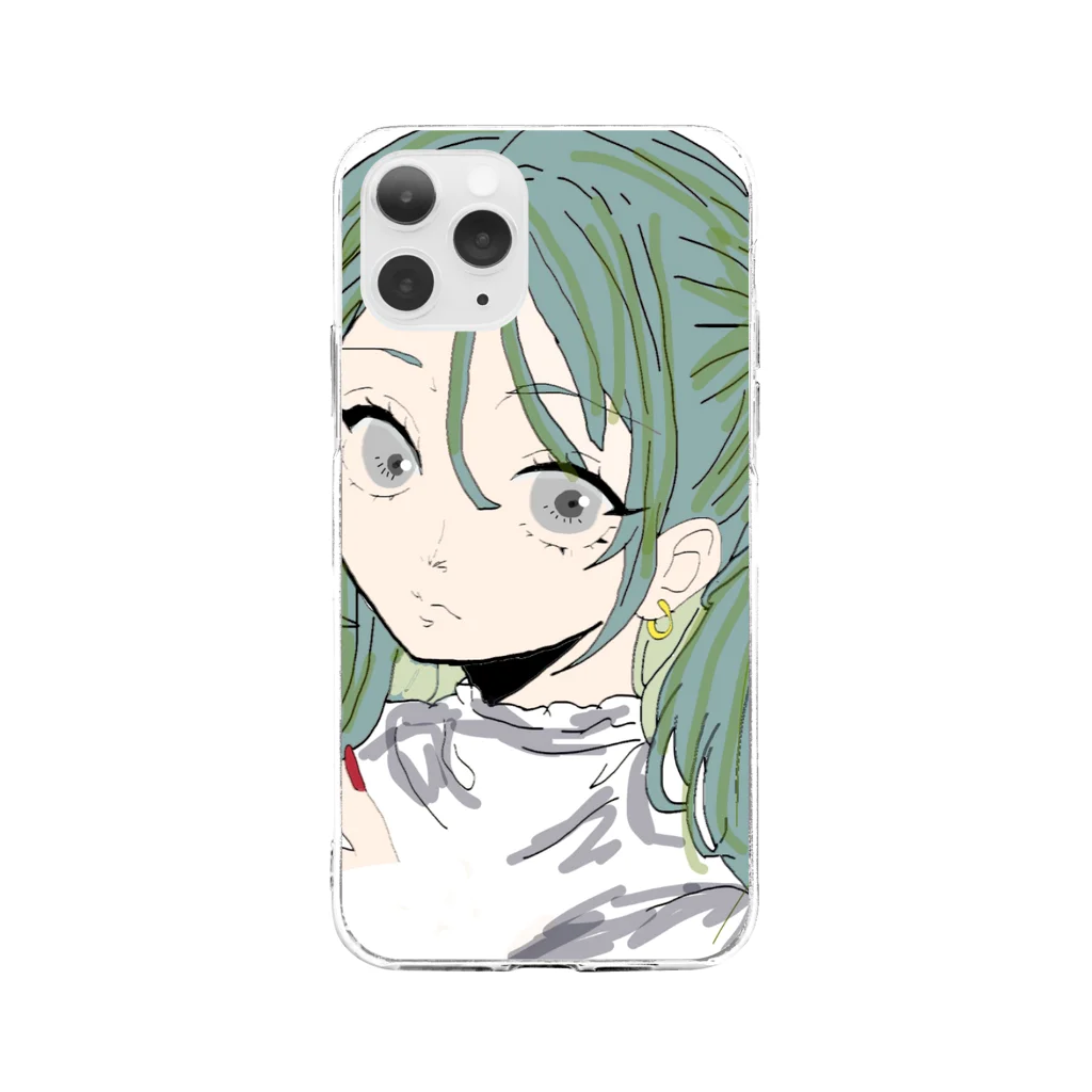 青リンゴのゆめかわいい女の子 Soft Clear Smartphone Case