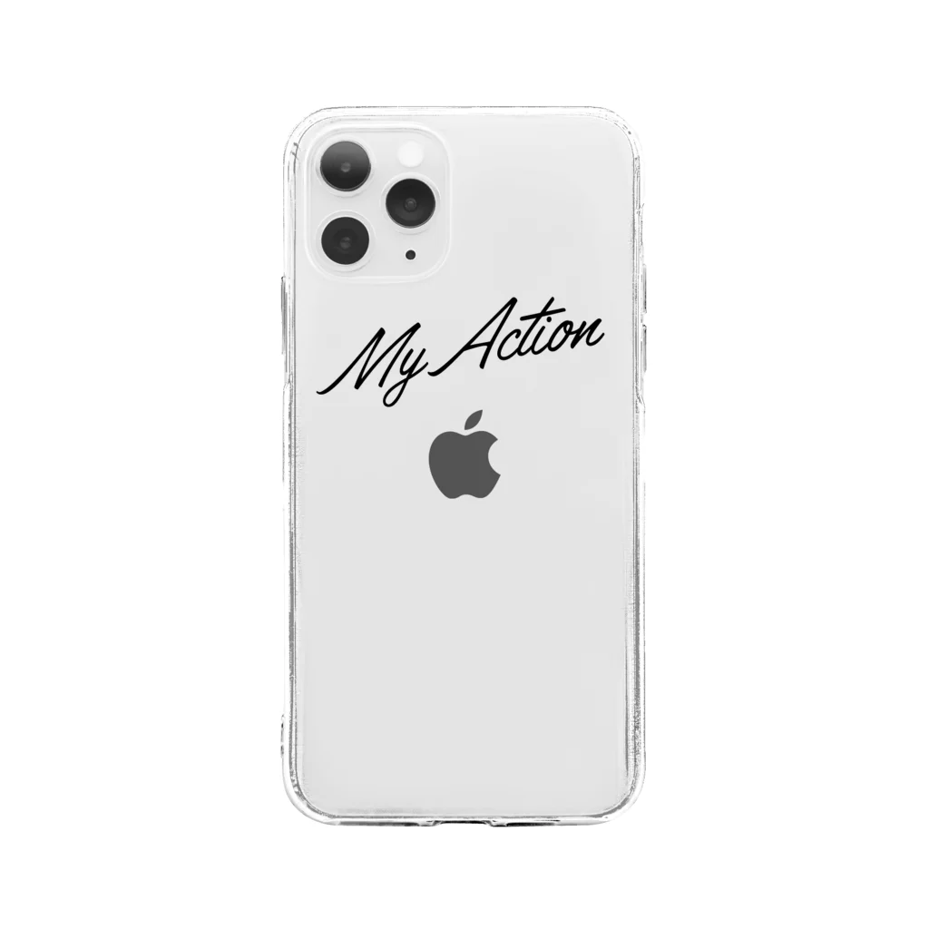 My ActionのMy Action Goods Black Soft Clear Smartphone Case