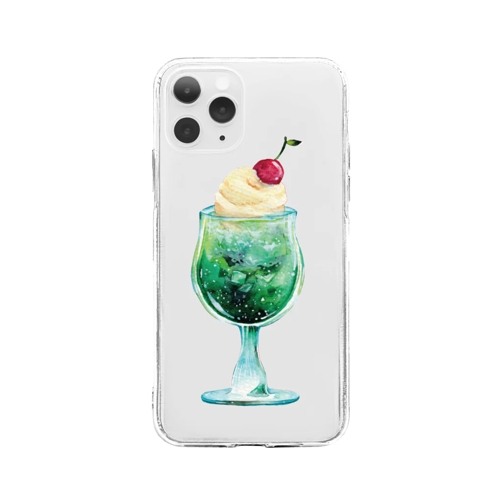 & colorsのメロンソーダ Soft Clear Smartphone Case