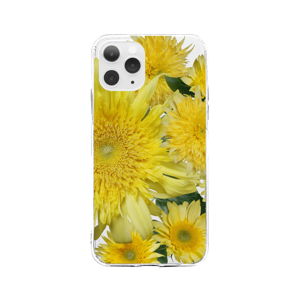 flower & Plants Edenのヒマワリ-003 Soft Clear Smartphone Case