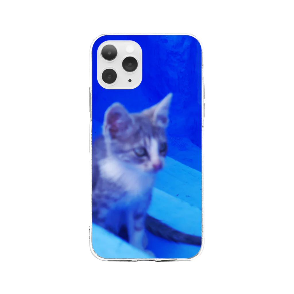 ひつじのアトリエ【公式】のモロッコでたたずむ猫さん Soft Clear Smartphone Case