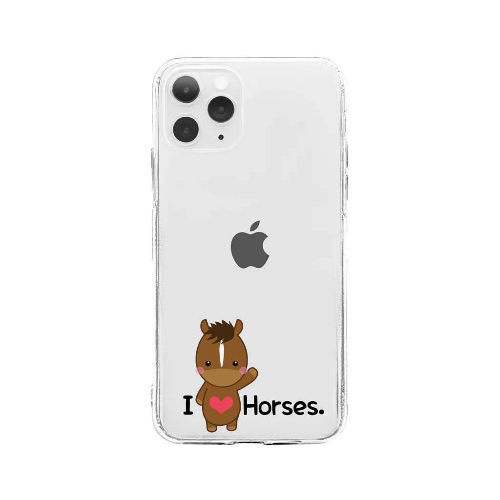 au♡lio アウリオのI love horse. Soft Clear Smartphone Case