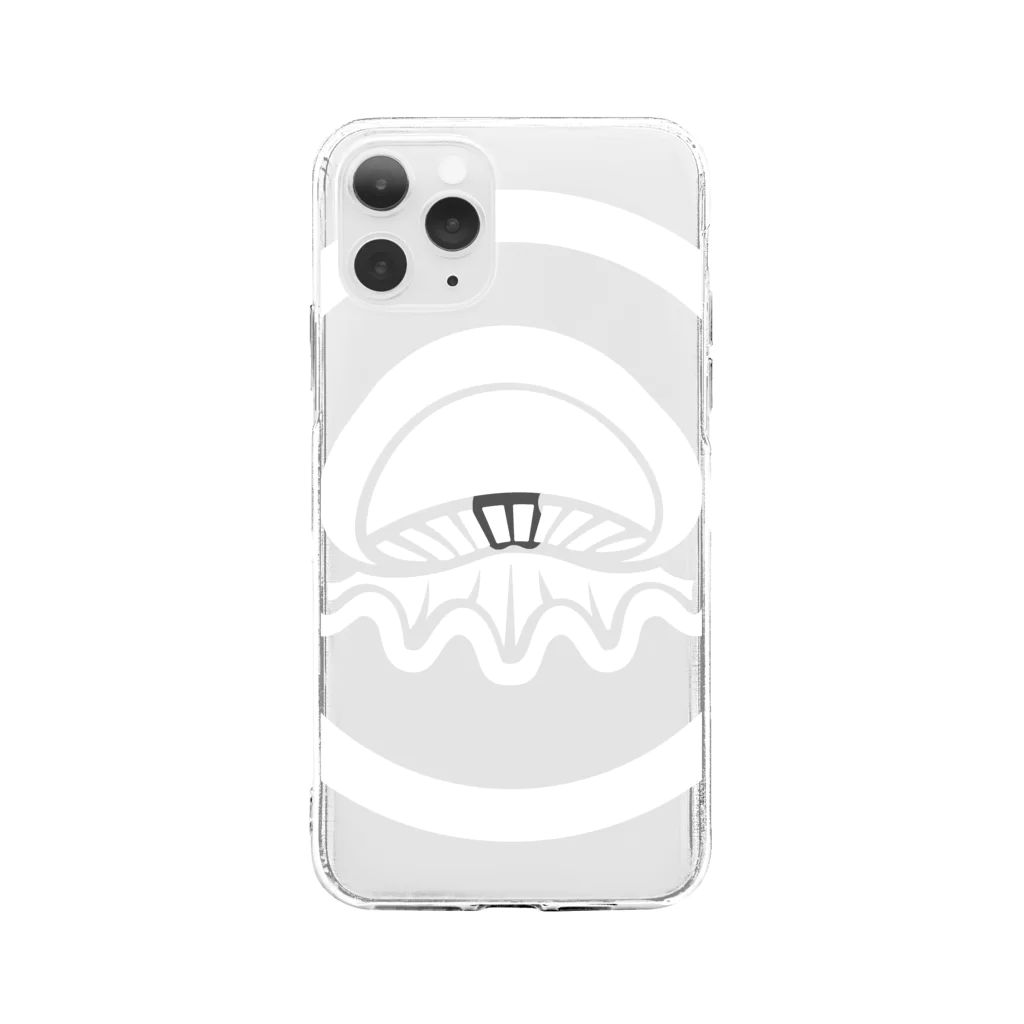 uchinokomonの丸に海月 Soft Clear Smartphone Case