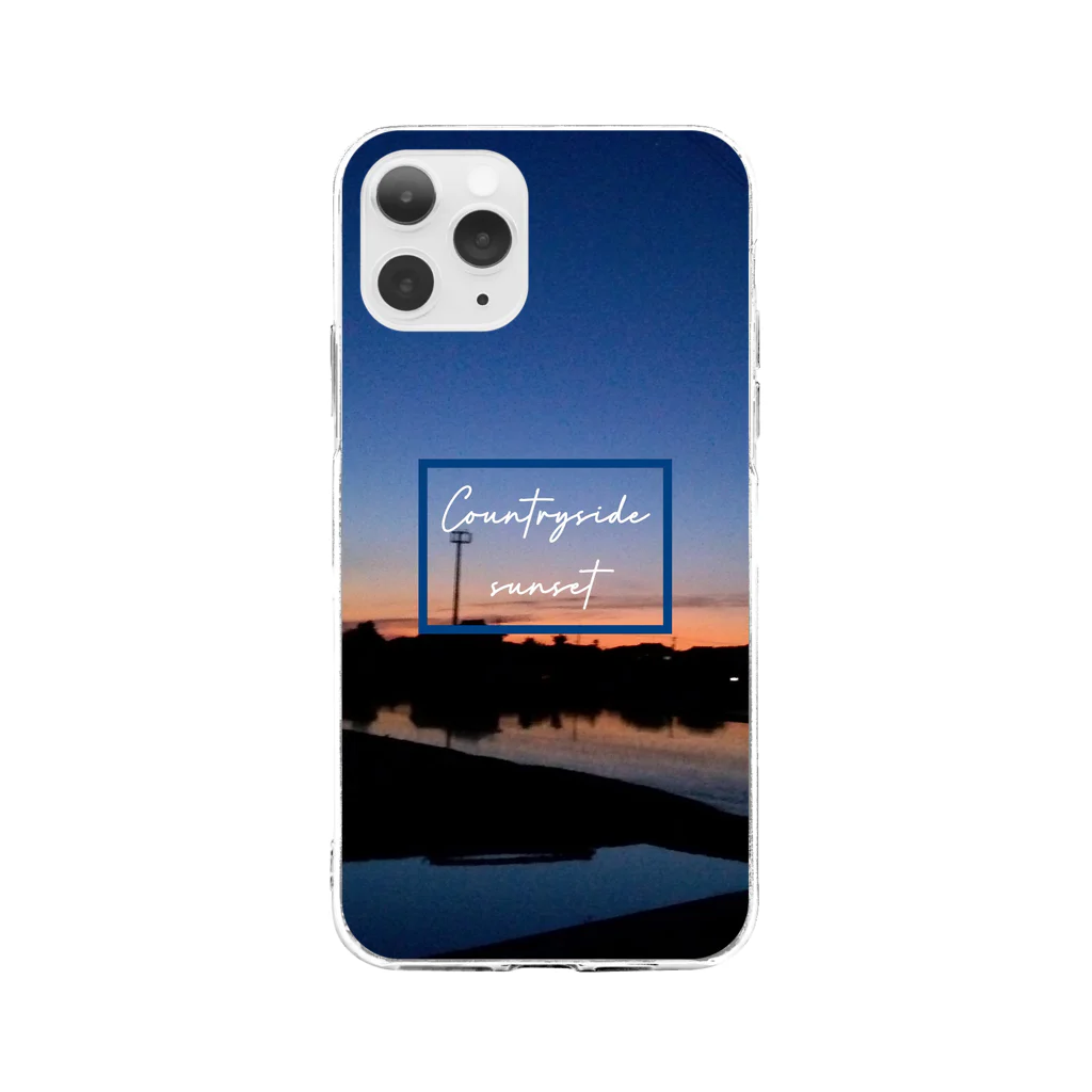 空置き場店のCountryside sunset 〜田舎の夕焼け〜 Soft Clear Smartphone Case