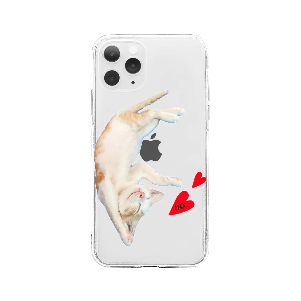 南の島のあおくんの南の島の猫 Soft Clear Smartphone Case