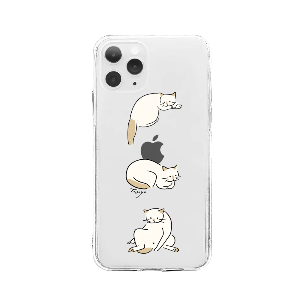 わたなべ夫婦のシェリ３ポーズ（縦） Soft Clear Smartphone Case