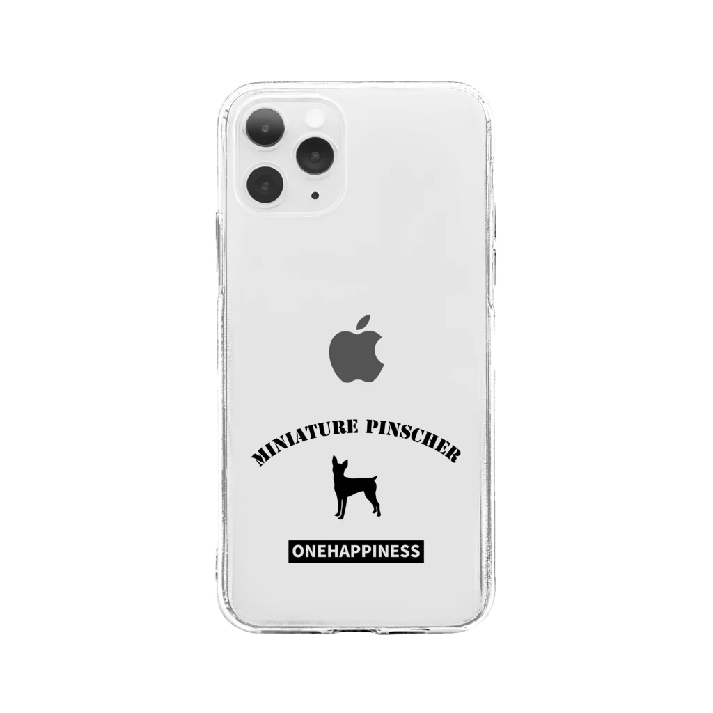 onehappinessのONEHAPPINESS　ミニチュアピンシャー Soft Clear Smartphone Case