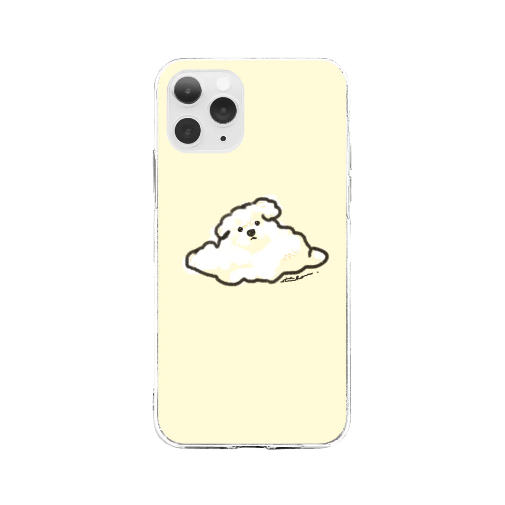 poetry sproutsの溶けるマルチーズ Soft Clear Smartphone Case