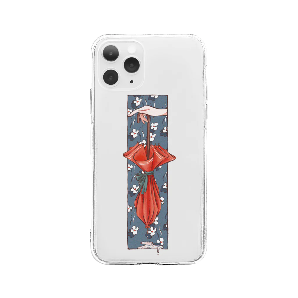 日菜乃🐶の花降る日の傘 Soft Clear Smartphone Case