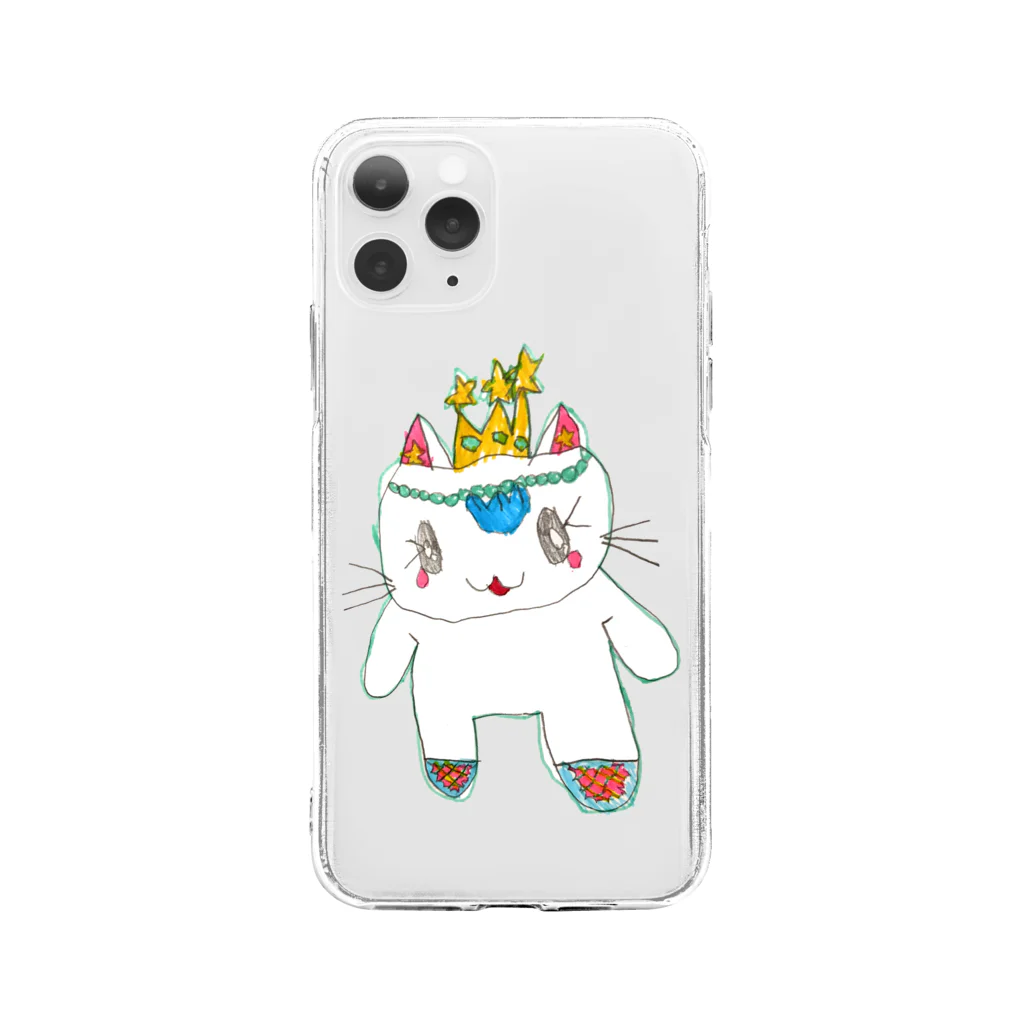 山本一家の湖の人魚ねこ Soft Clear Smartphone Case