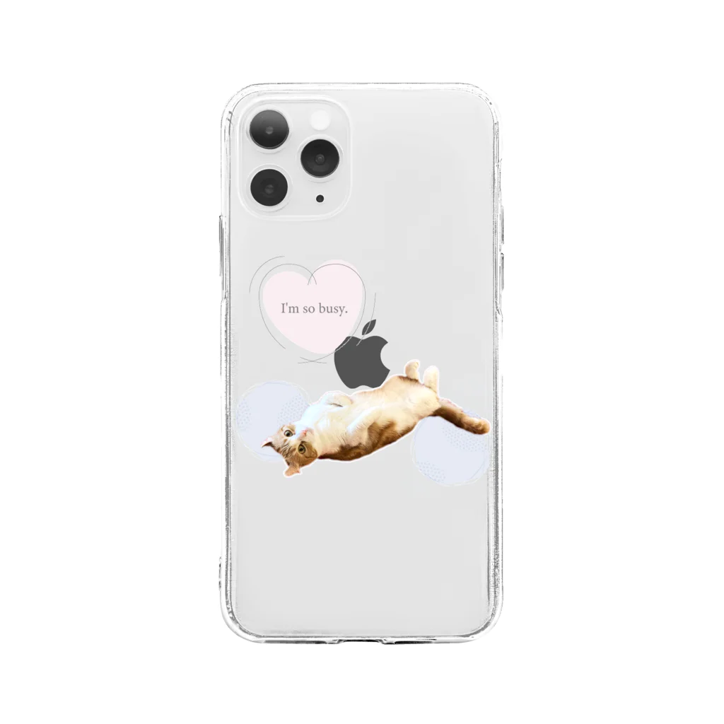 猫カフェにあにゃあグッズショップのひとり猫カフェにあにゃあみたらしちゃん Soft Clear Smartphone Case