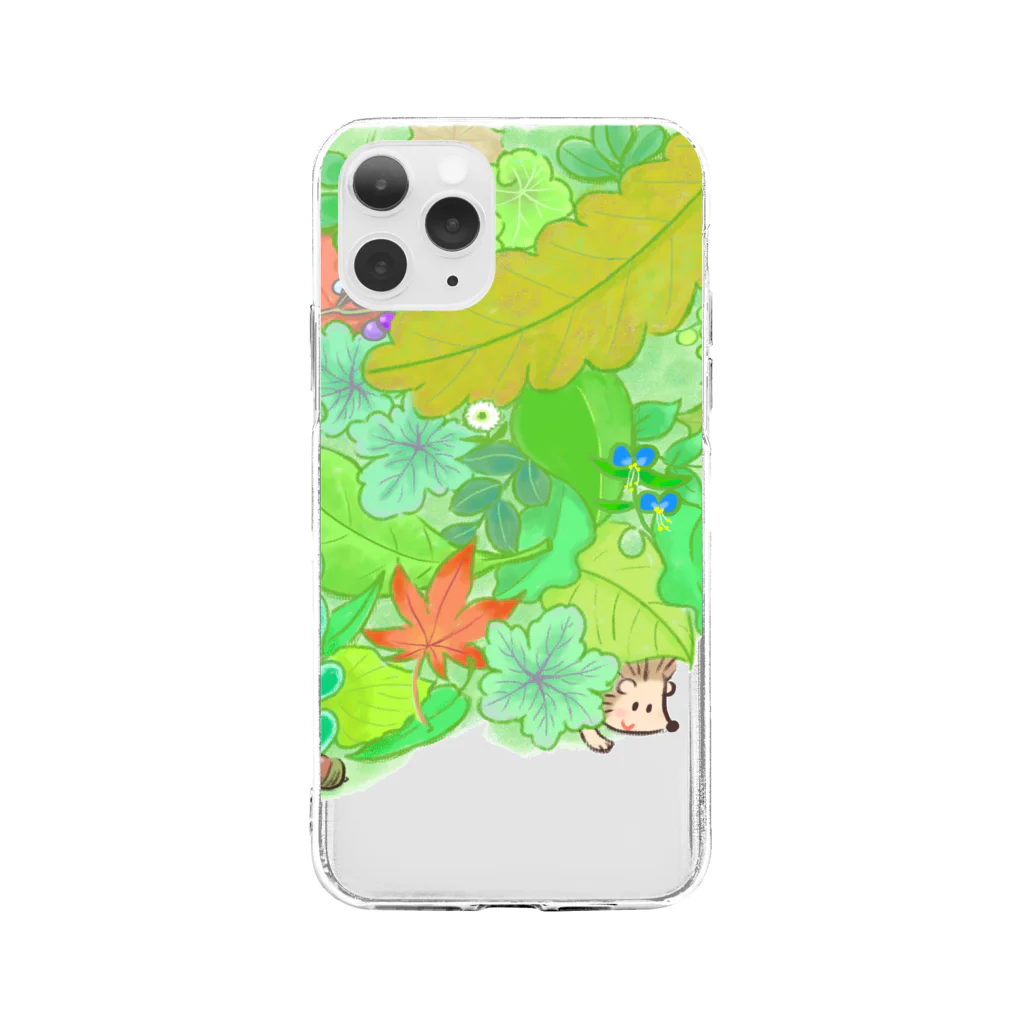 ＋kohの庭のハリネズミくん Soft Clear Smartphone Case