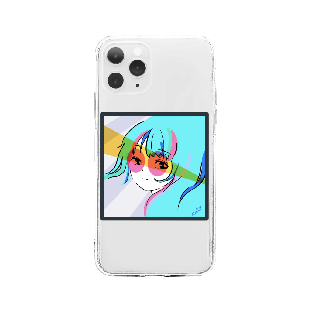 Vitamin_chi_のメガネっ娘 Soft Clear Smartphone Case