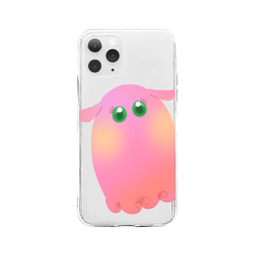 リリラレのスパンコール😃うにょーん Soft Clear Smartphone Case